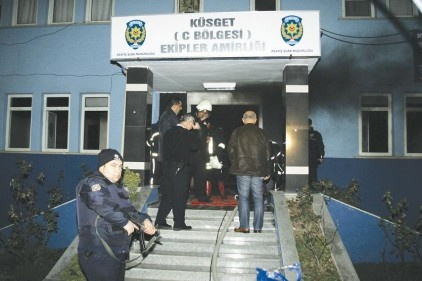 Polis merkezindeki yangın kısa sürede söndürüldü 