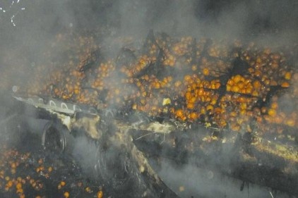 Portakal yüklü bir TIR&#8217;ın römorkunda yangın çıktı 