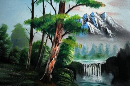 Ressam, Suriyeli çocuklara ders veriyor