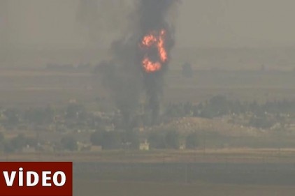 Resülayn&#039;da şiddetli patlama kamerada