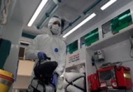 Riskli hasta taşıyan ambulanslar dezenfekte ediliyor