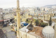 Roket isabet eden cami havadan görüntülendi