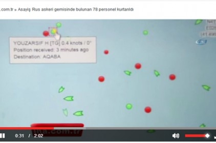 Rus savaş gemisiyle yük gemisi çarpıştı!