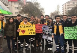 Sağlık lisesi öğrencilerinden gerçeği aratmayan tatbikat