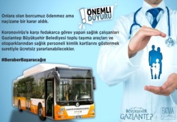 Sağlık personeline, toplu taşıma ve otoparklar ücretsiz