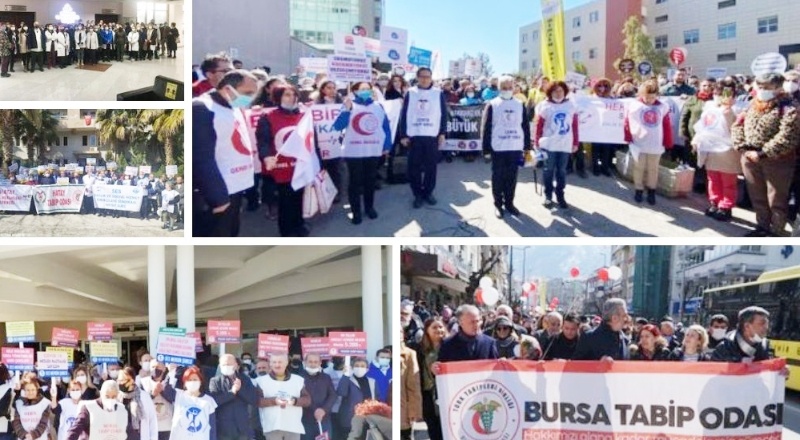 Sağlıkçılar Türkiye genelinde iş bıraktı