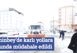 Şahinbey'de karlı yollara anında müdahale edildi