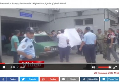 Samsun'da 2 kişinin araç içinde şüpheli ölümü