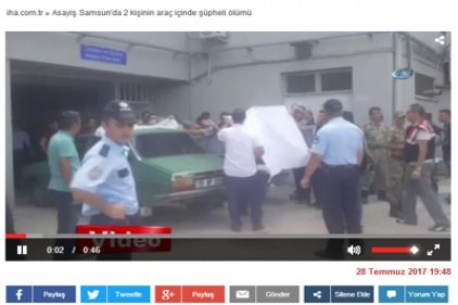 Samsun&#039;da 2 kişinin araç içinde şüpheli ölümü