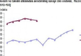 Sanayi ciro endeksi haziran ayında bir önceki aya göre yüzde 1,2 azaldı.