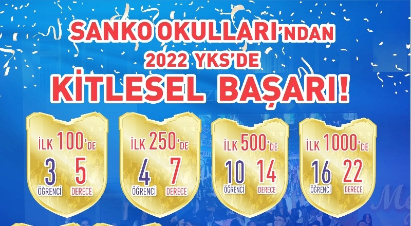 Sanko okullarından ilk 100'de 5 derece