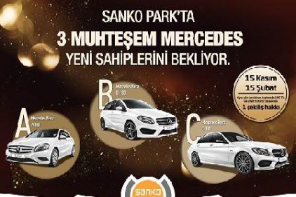 Sanko Park&#039;tan 3 ziyaretçisine lüks otomobil 