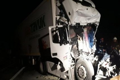 Şanlıurfa istikametine giden kamyon, araca çarptı
