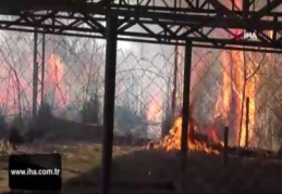 Sazlık yangınında bazı evler tahliye edildi