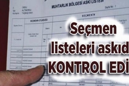 Seçmen listesinde son 2 gün