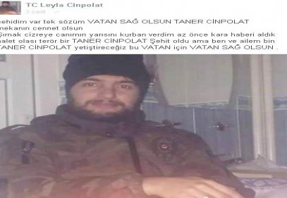 Şehit yakınından duygusal paylaşım
