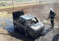 Seyir halindeki araç alev aldı 