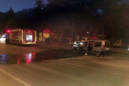 Seyir halindeki araçta yangın çıktı