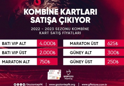 Sezonluk kombine bilet kartları satışa çıkıyor
