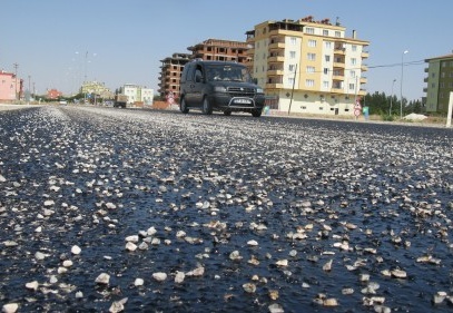 Sıcaklar asfalt eritmeye başladı