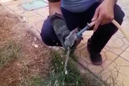Sıcaktan bayılan kuşun imdadına itfaiye yetişti 