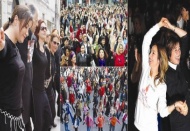 Şiddete danslı protesto