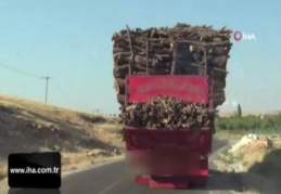 Siirt'te yük dolu kamyonun tehlikeli yolculuğu