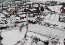 Silivri'yi kaplayan beyaz örtü, drone ile görüntülendi