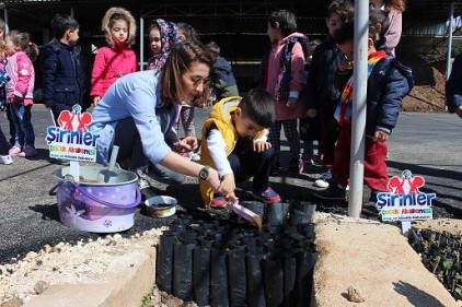 Şirinler Anaokulu fidan dikti
