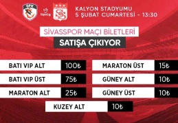 Sivasspor maçının biletleri satışa çıktı