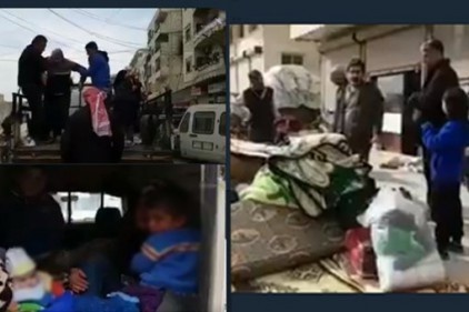 Siviller Afrin kent merkezine gidiyor 