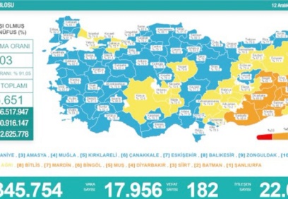Son 24 saatte 17 bin 956 vaka, 182 ölü