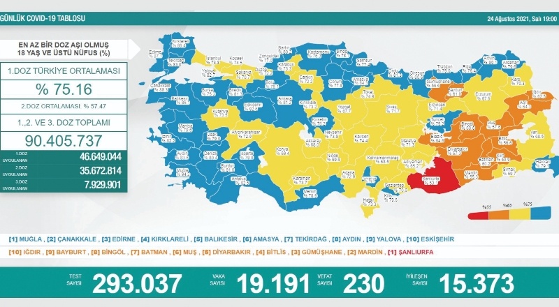 Son 24 saatte 19 bin 191 vaka, 230 ölüm