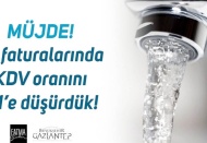 Su kullanım bedelinde KDV oranı yüzde 8’den yüzde 1’e indirildi