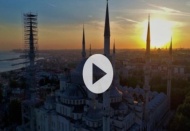 Sultanahmet Camii'nin gün batımıyla birleşen eşsiz manzarası havadan görüntülendi