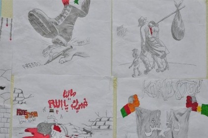 Suriyeli çocuklar yaşadıklarını resimlerle anlattı