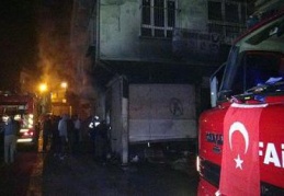 Suriyelilerin kaldığı evde yangın çıktı