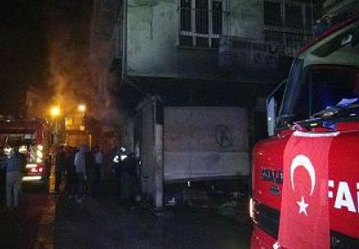 Suriyelilerin kaldığı evde yangın çıktı