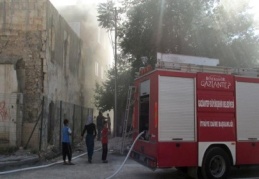 Suriyeliler’in oturduğu evde yangın çıktı