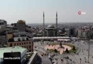 Taksim Camii'nde son durum havadan görüntülendi