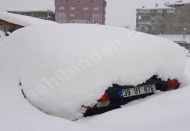 Tamamı kara gömülmüş halde satılık otomobil