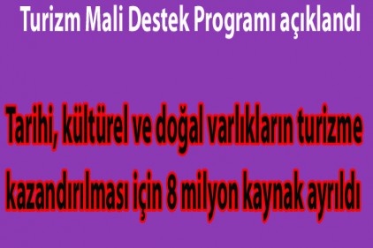 Tarihi, kültürel ve doğal varlıkların turizme kazandırılması için 8 milyon kaynak ayrıldı