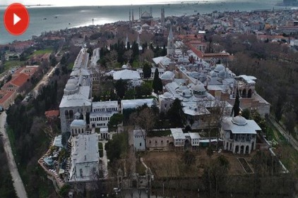 Tarihinin en büyük restorasyonunu geçiren Topkapı Sarayı havadan görüntülendi