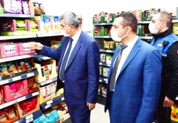 Tarım müdürlüğü ve zabıra ekipleri marketlerde KDV denetimi yapıyor