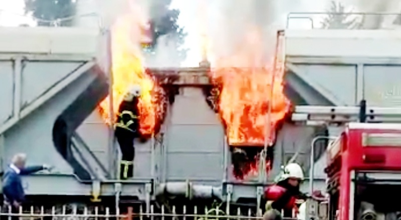 TCDD personeline ait vagonlar yandı