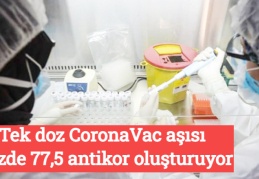 Tek doz CoronaVac aşısı yüzde 77,5 antikor oluşturuyor