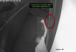 Televizyon hırsızları güvenlik kamerasına yakalandı 