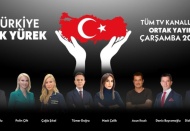 Televizyon kanallarından depremzedeler için ortak yayın: “Türkiye Tek Yürek”