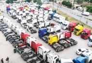 Tır operasyonunda 137 tır Adana Emniyet Müdürlüğü otoparkında