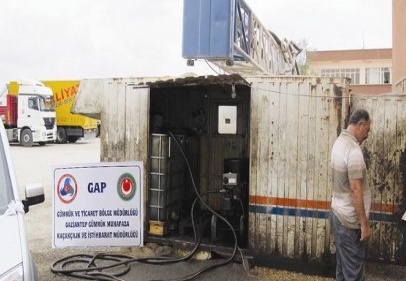 TIR parkında kaçak mazot istasyonu